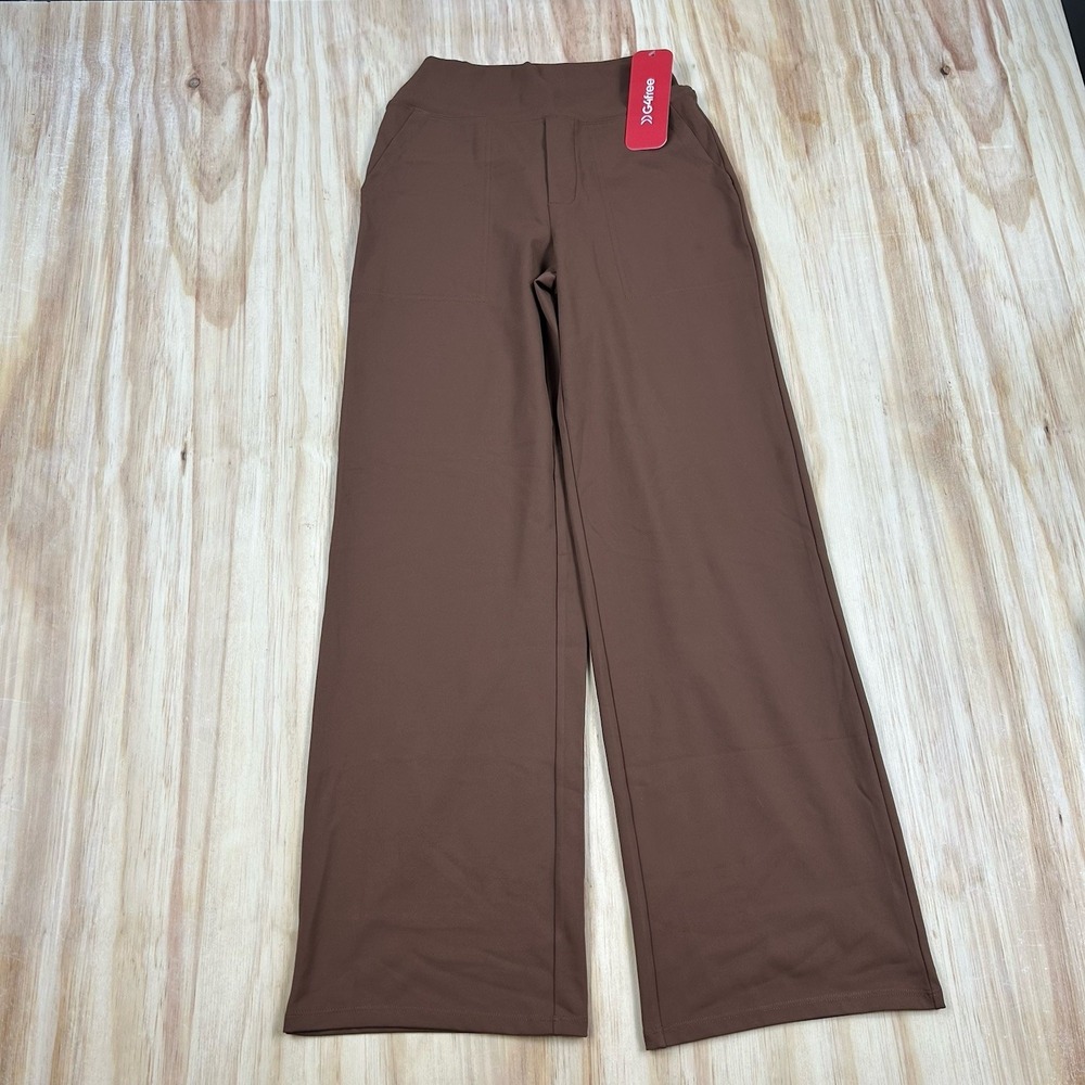 G4Free NEW Womens Wide Leg Yoga Dress‎ Pants Mauve Brown High Waist4 XS GF23J183
